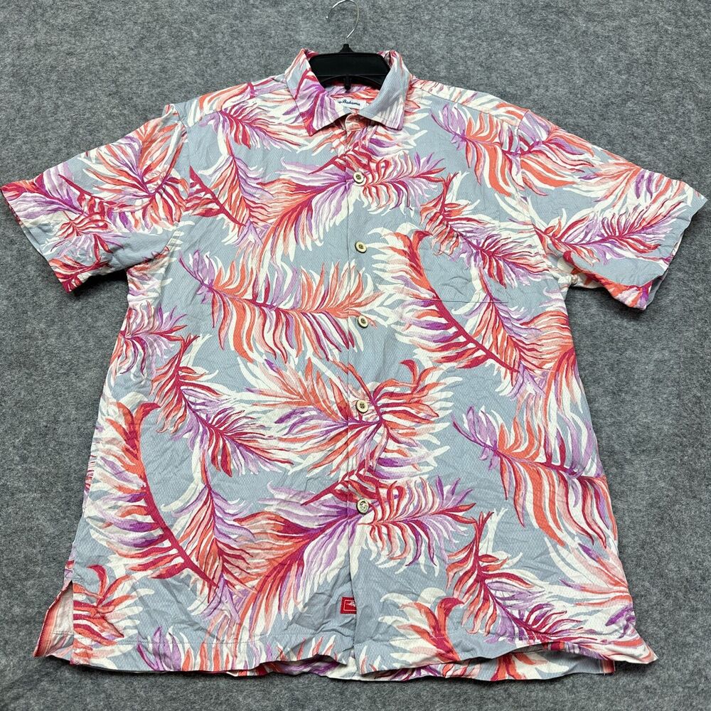 Tommy Bahama Hawaiian Shirt Mens Medium Alta Vista Fronds Beach‎ Vacation Aloha